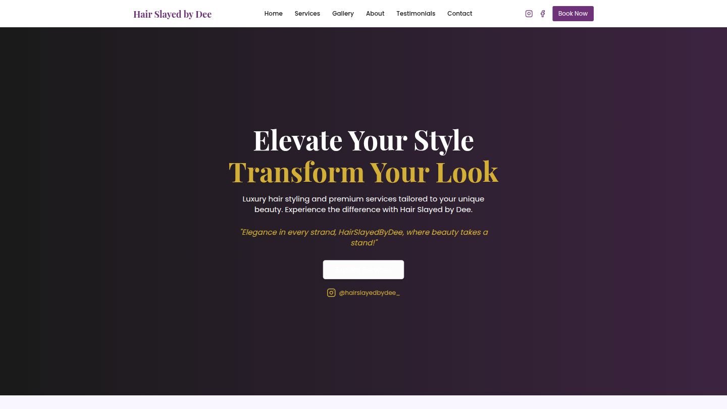 Hair Slayed by Dee - Professional Web Development Project